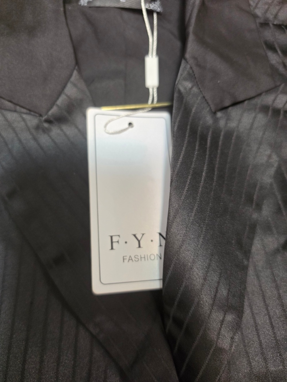 F.Y.N Sleeveless Black Pinstripe Tie-Front Vest - Picture 10 of 10
